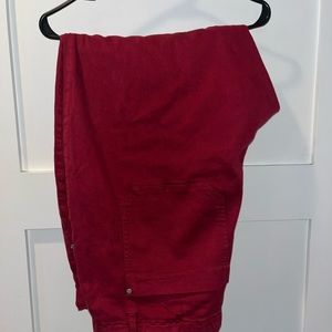 Judy Blue Running Errands High-Rise Denim Joggers scarlet